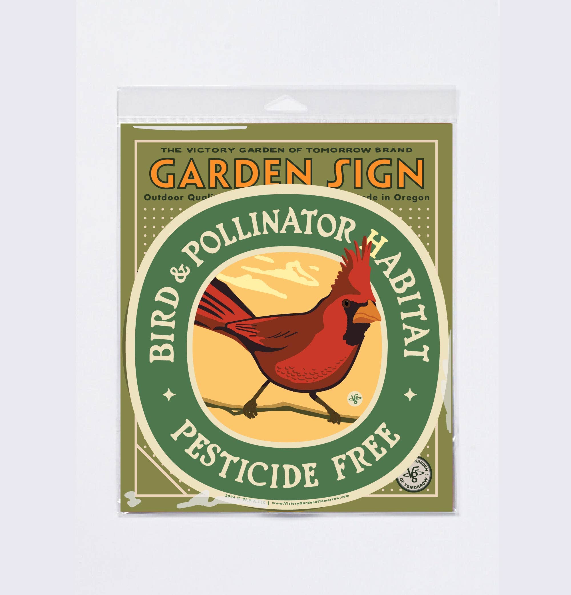 Wirtheim Poster Arts LLC - Wholesale Outdoor Sign - Cardinal Bird & Pollinator Habitat - Yard and Garden Sign0