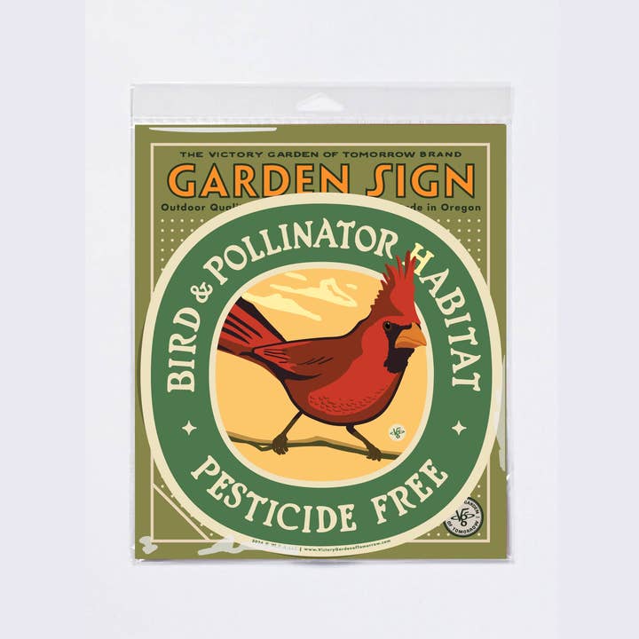 Wirtheim Poster Arts LLC - Wholesale Outdoor Sign - Cardinal Bird & Pollinator Habitat - Yard and Garden Sign