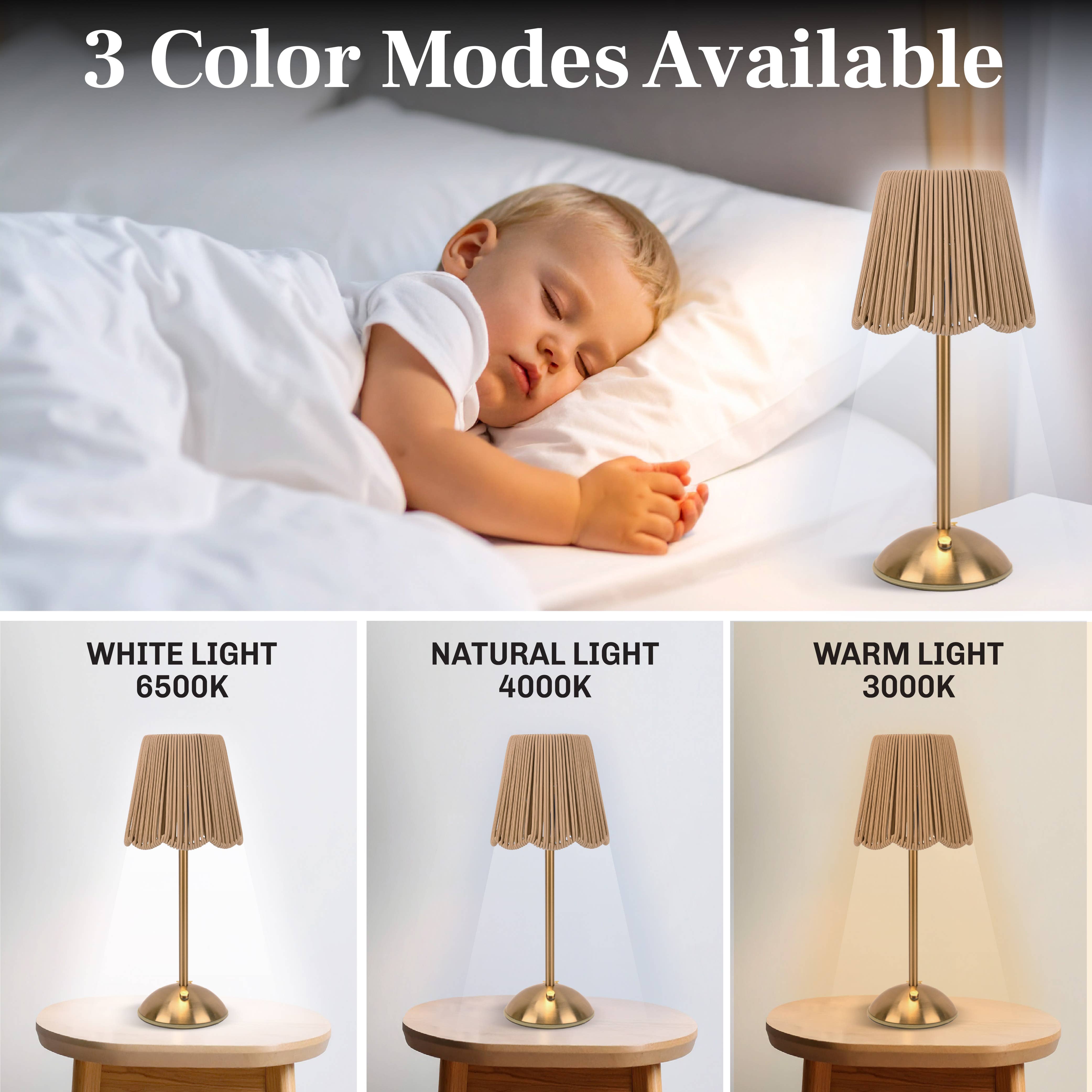 Gotham Steel/Granitestone - Vendita all'ingrosso Lampada da scrivania/d'accento - Lampada da tavolo ricaricabile a energia solare con 3 modalità di illuminazione3