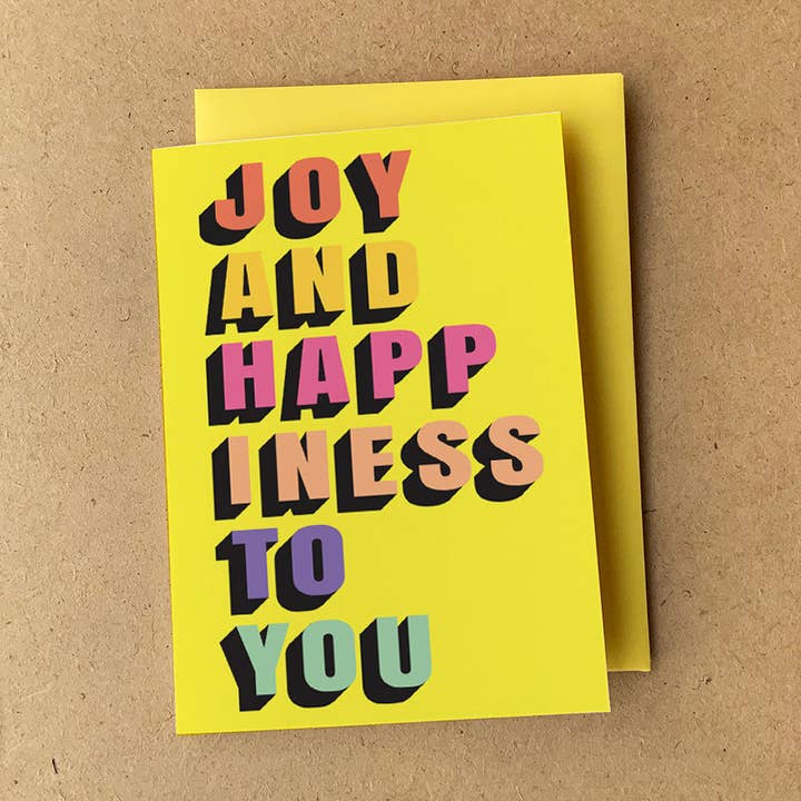 'Joy' Greeting Card for wholesale by RUDE