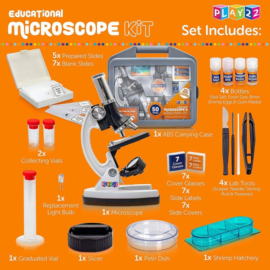 Play22 – wholesale Toy set – Kids – 50PCs Microscope Kit Set in Carrying Box for Kids3