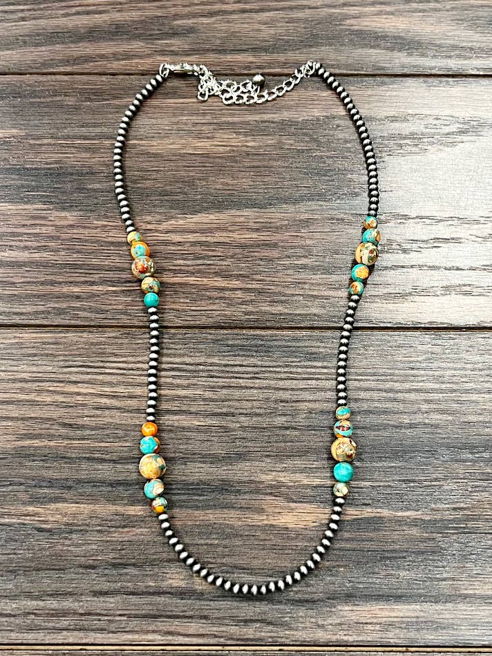 739548, Handmade 22" Navajo Gemstone Necklace for wholesale by ISAC Trading Inc
