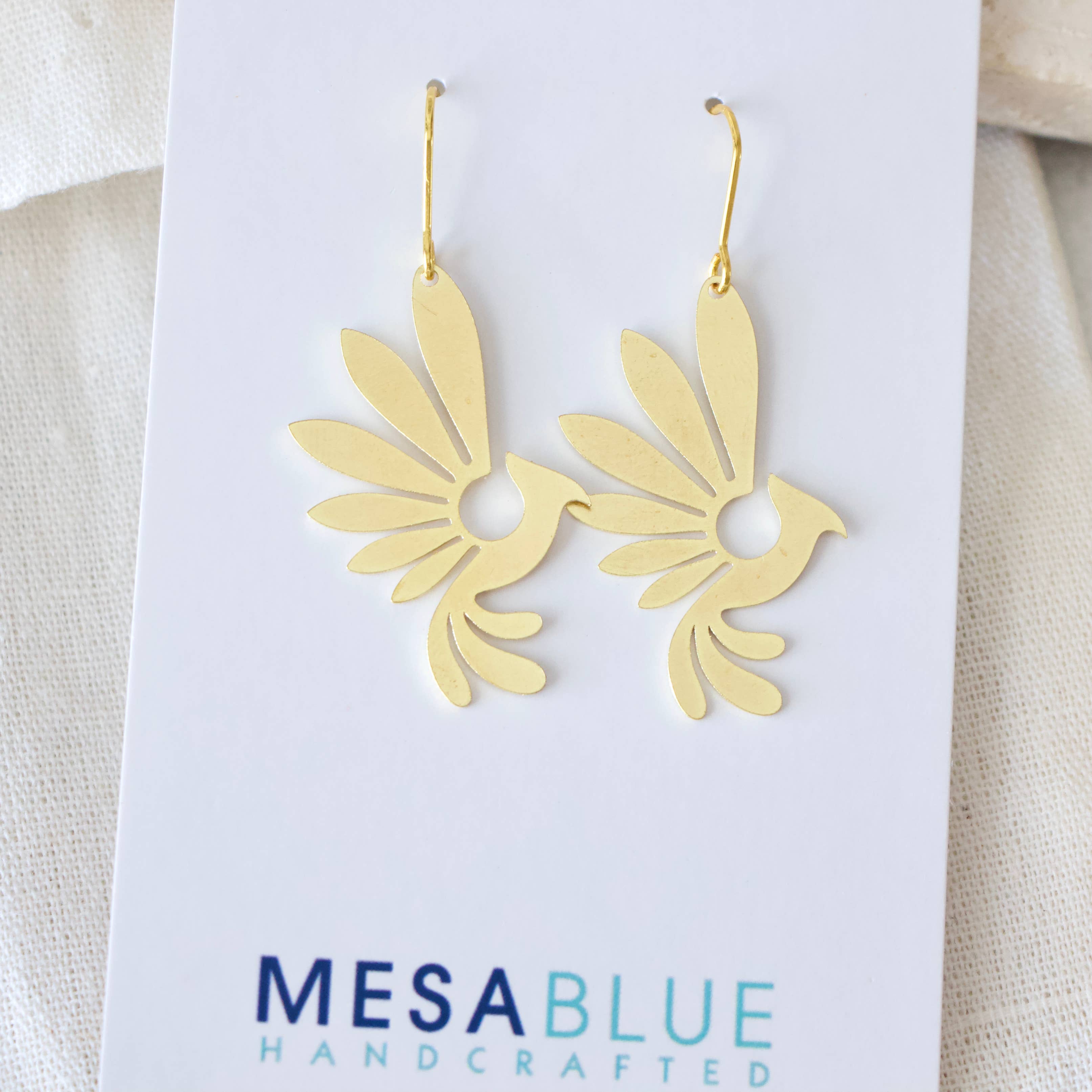 Mesa Blue - Wholesale Dangle Earrings - Brass Pheonix Earrings2