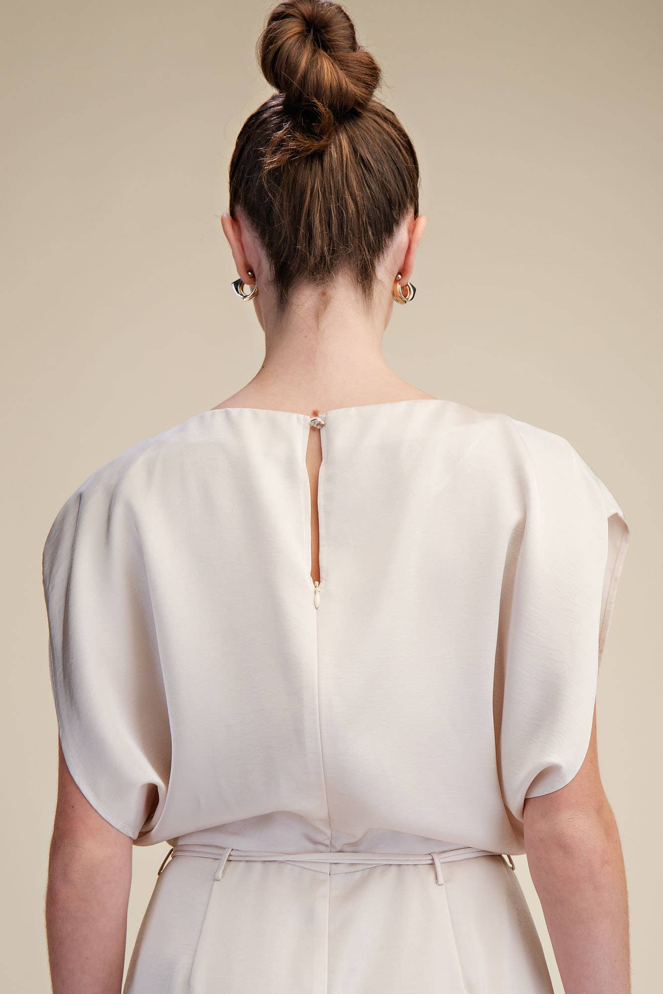 Glam - Wholesale Dress - Women's - Round Neck Waist Tie Back Slit Midi Dress13