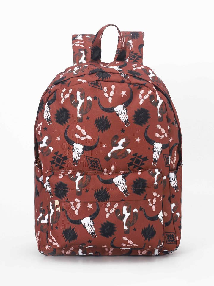 Mochila para niños con estampado de vacas marrones occidentales para venta al por mayor de sassy kids palace
