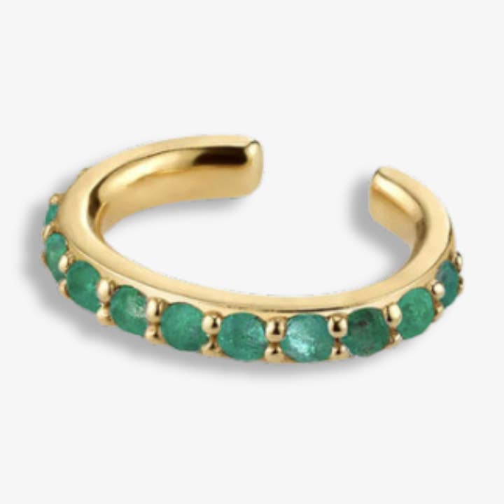 Emerald Earcuff for wholesale by GLAM & GLORY Jewels made with love