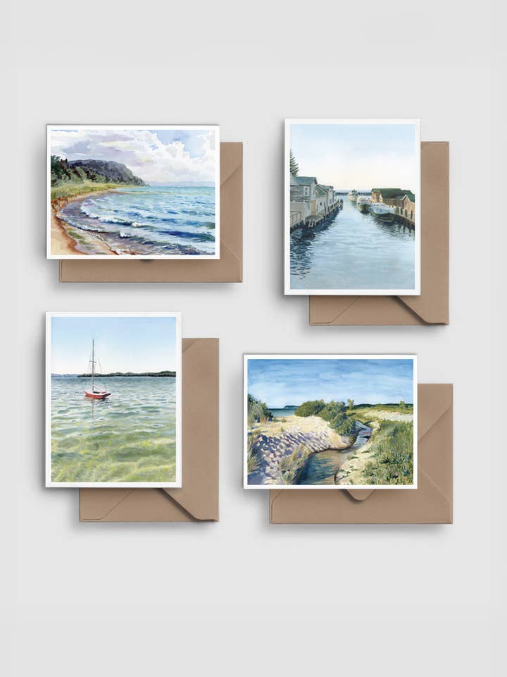 Fresh Coast II | Folded Notecard Set for wholesale by Kristin MacKenzie Fine Art