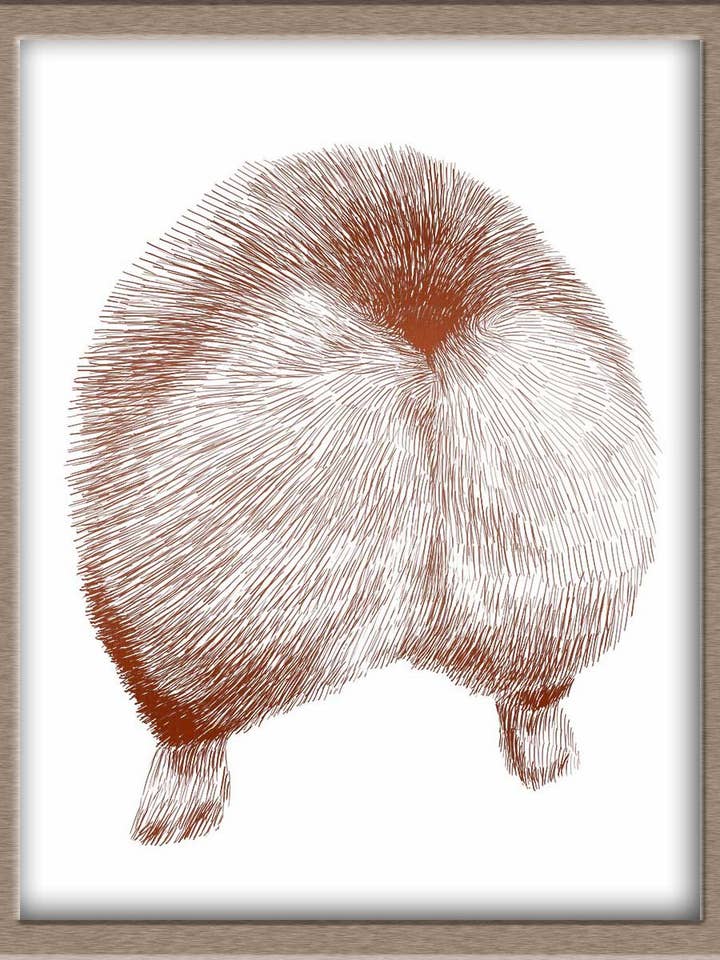 Impression artistique Corgi Butt Foiled pour la vente par JoyousJoyfulJoyness