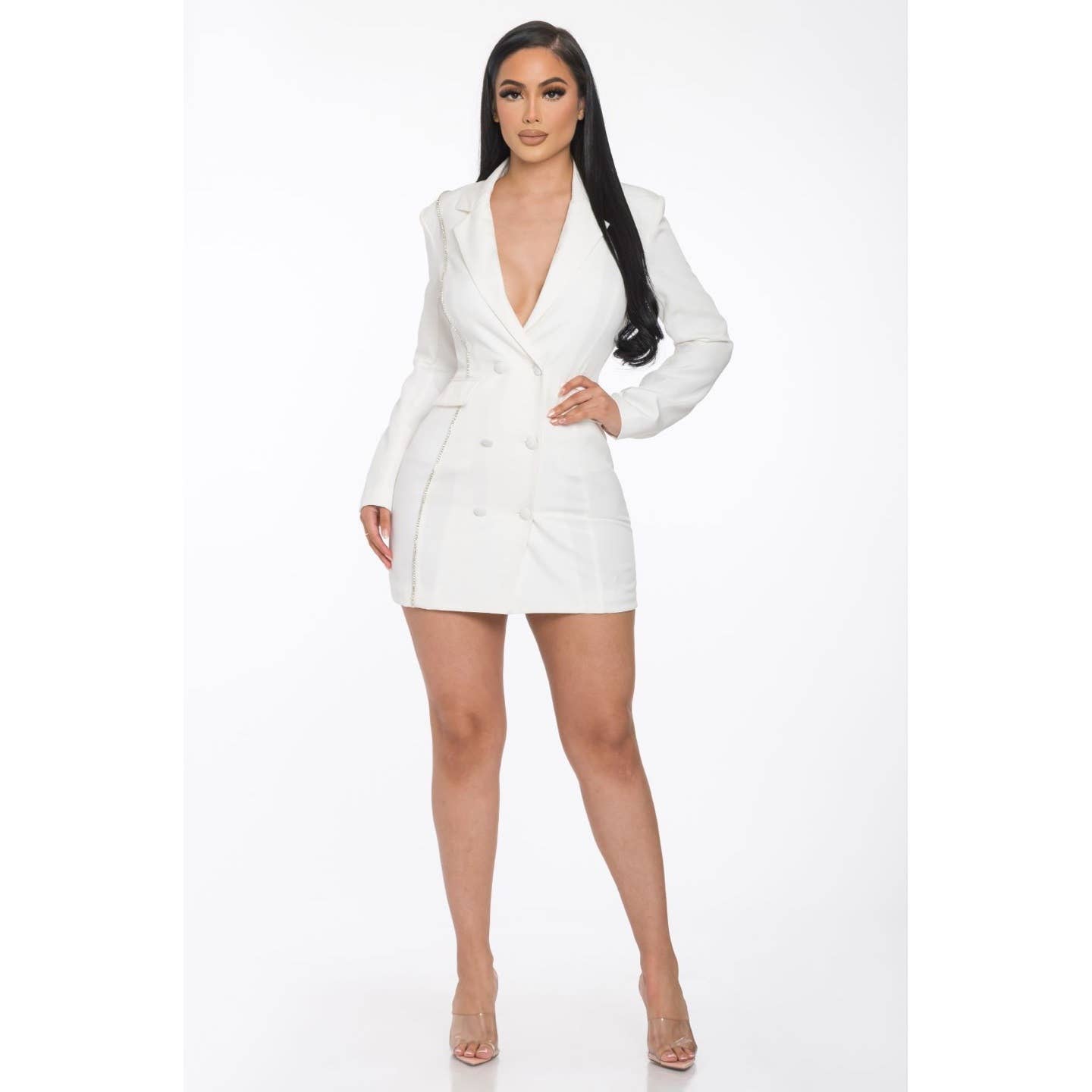 Esmeray Clothing - Wholesale Dress - Women's - BEAUTIFUL BLAZER DRESS WITH DOUBLE LINED3