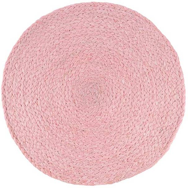 BRITISH COLOUR STANDARD - Silky Jute Placemat in Venetian Pink, 1 Mat, 14" D for wholesale by British Colour Standard North America