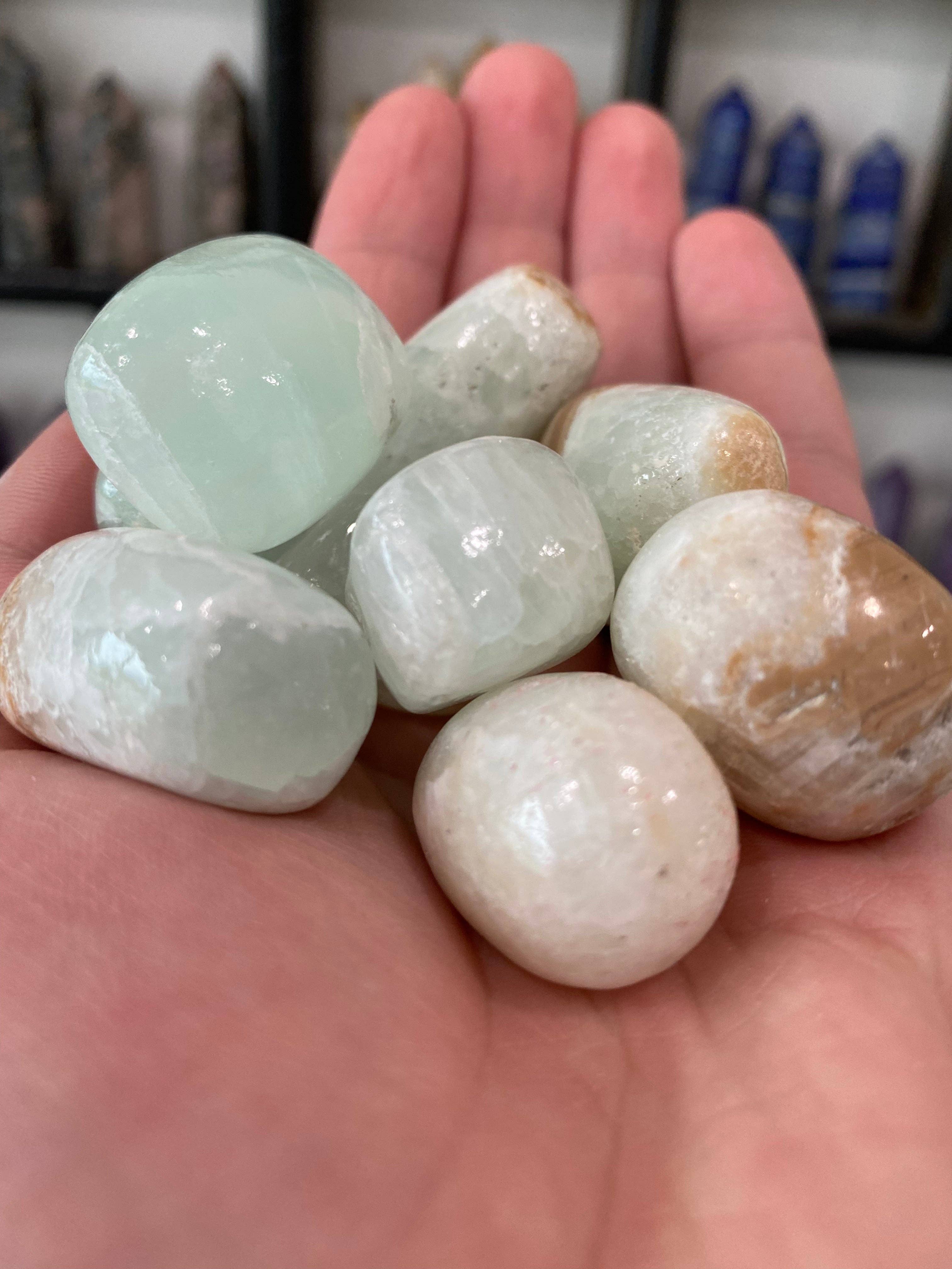Moonbeam Healing – wholesale Spiritual stone/crystal – Caribbean Calcite Tumbled0