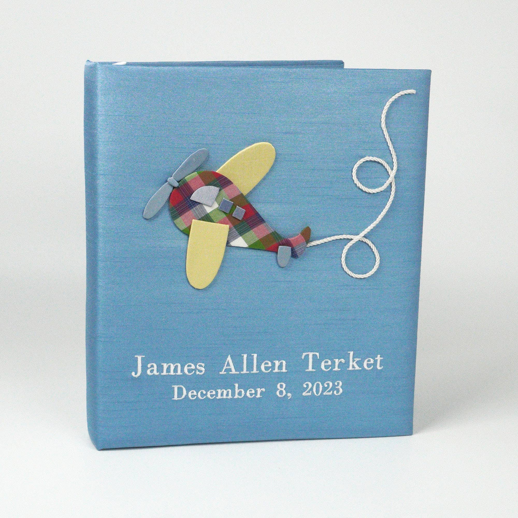 MARCELA - Wholesale Memory Book - Kids & Baby - Baby Memory Book- Airplane on Shantung3