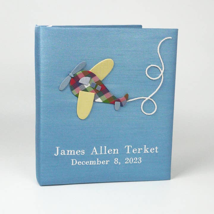 MARCELA - Wholesale Memory Book - Kids & Baby - Baby Memory Book- Airplane on Shantung3