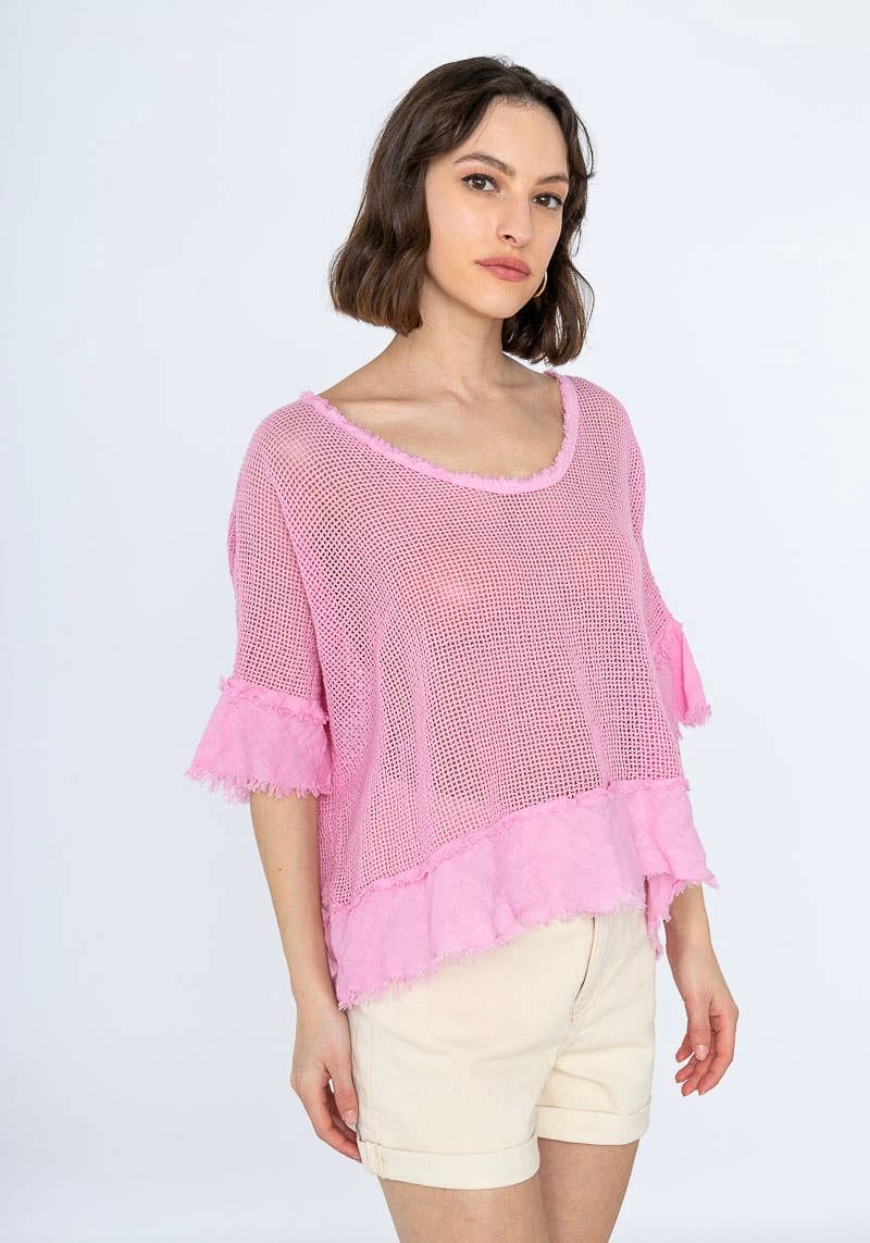 LINEN & COTTON HOUSE – Großhandel Bluse – Damen – TOP AUS BAUMWOLLSTRICK 23911 100 % BAUMWOLLE2