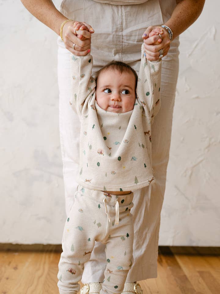 Dear Hayden - Wholesale Fashion Leggings - Kids - Organic Cotton Waffle Leggings in Camping0