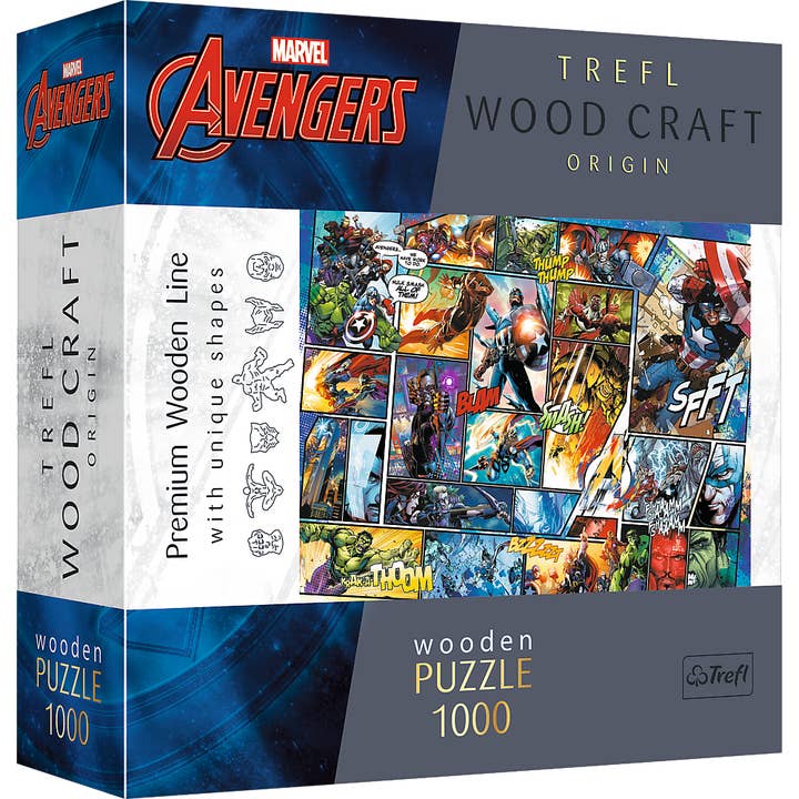 Trefl USA - Wholesale Puzzle - Adult - Trefl Wood Craft 1000 Piece Wooden Puzzle - Marvel Comic Universe