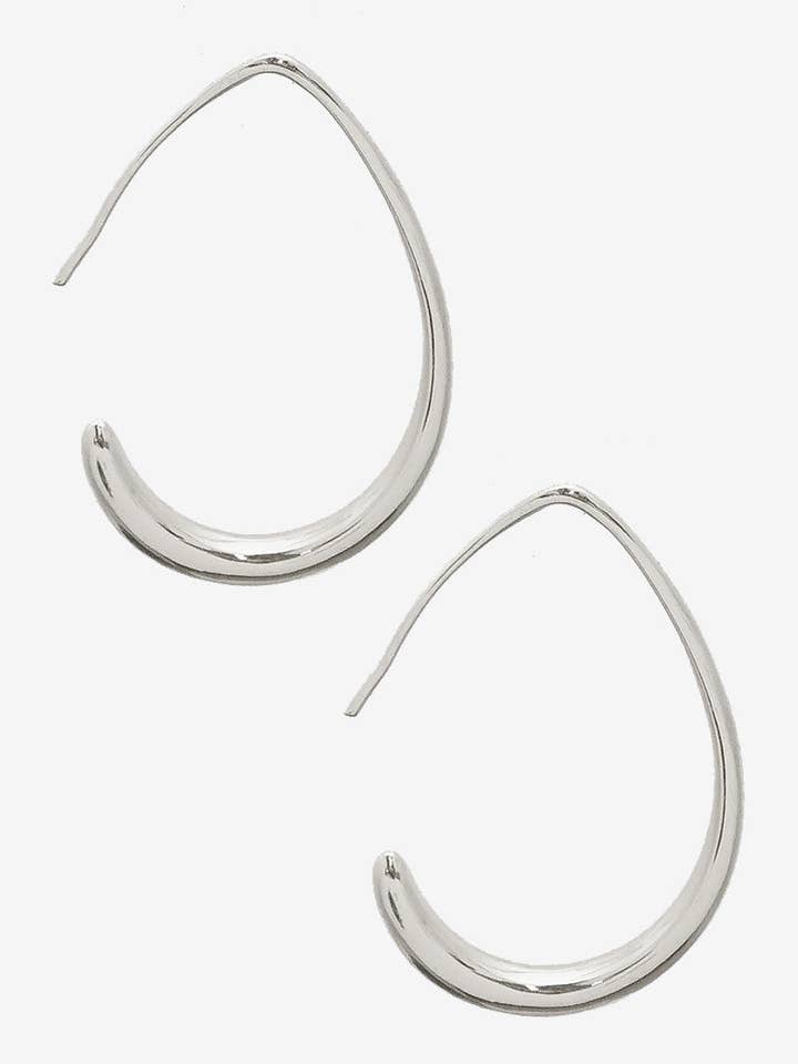 Tapered Teardrop Minimalist Polished Brass Earrings for wholesale by Wild Honey