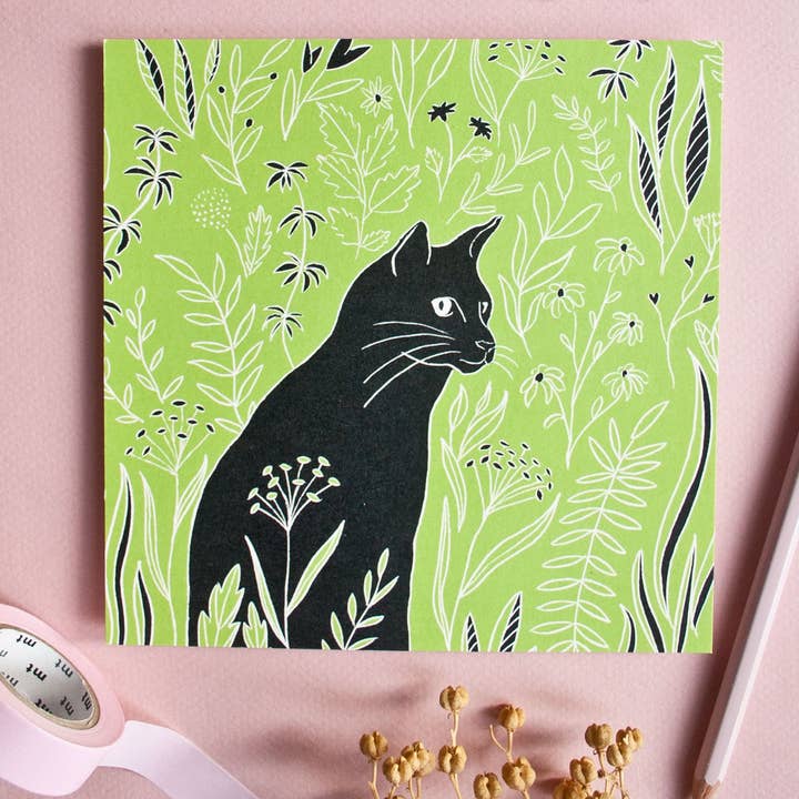 Postcard Cat on the Meadow for wholesale by Katja Rub