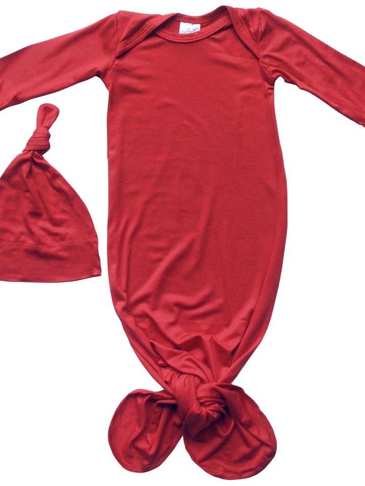 Rocket Bug - Wholesale Babygown Set - Baby - Silky Knotted Baby Gown with Knotted Hat - Infant Sleeper13