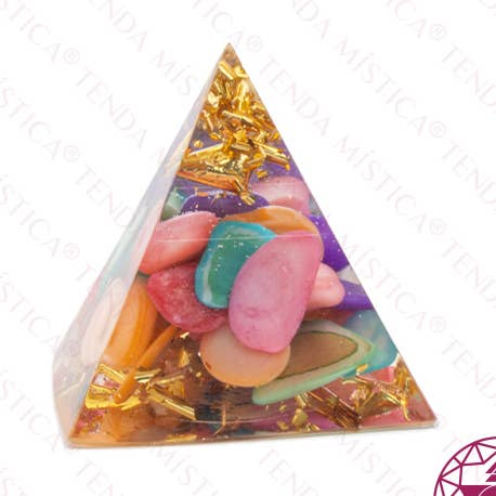 Orgonite Pyramid - Mix Agates 3X3 for wholesale by Tenda Mística