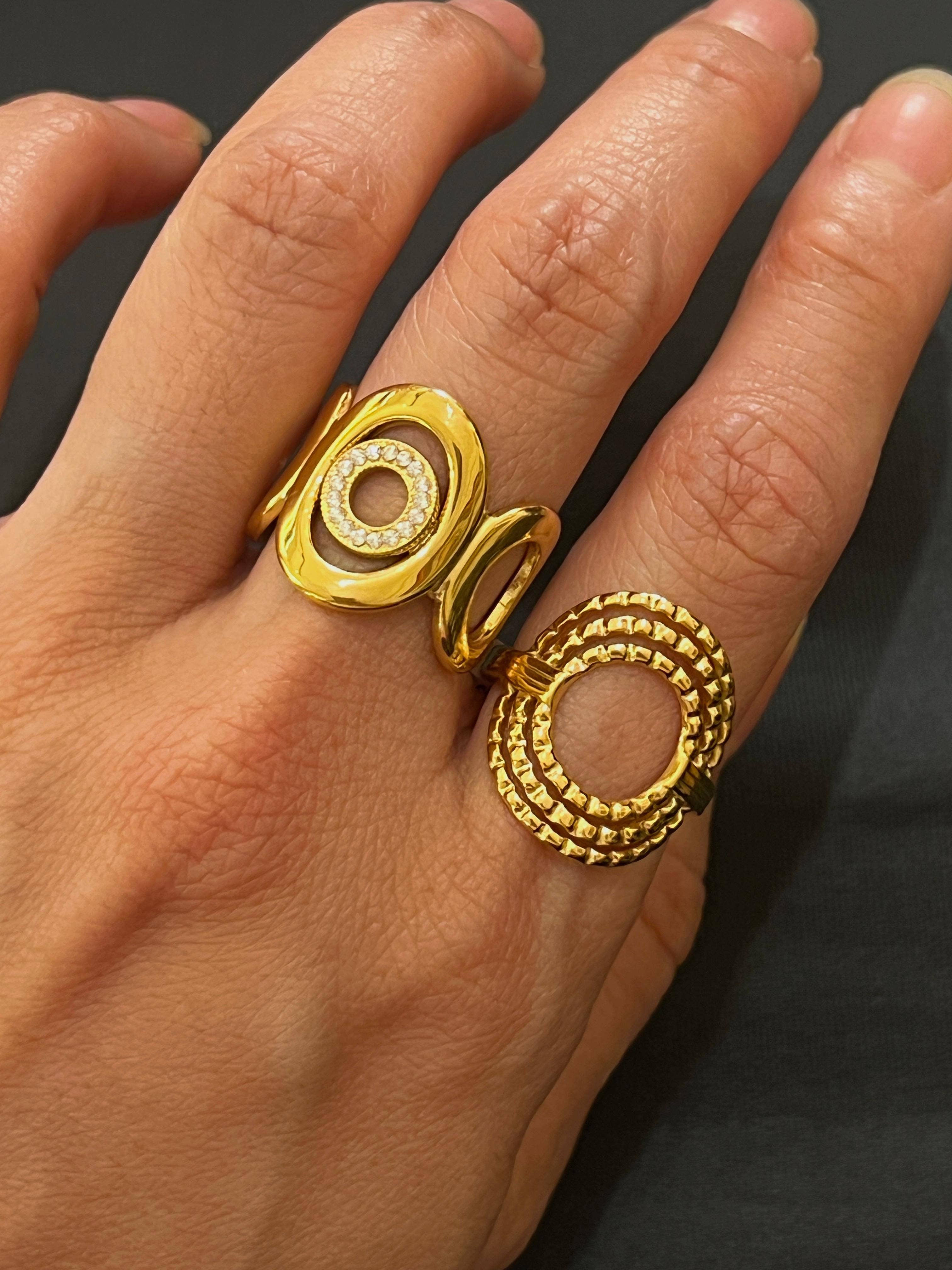 Cassette Barcelona - Wholesale Cocktail/Statement Ring - Margo Stainless Steel Adjustable Ring 2