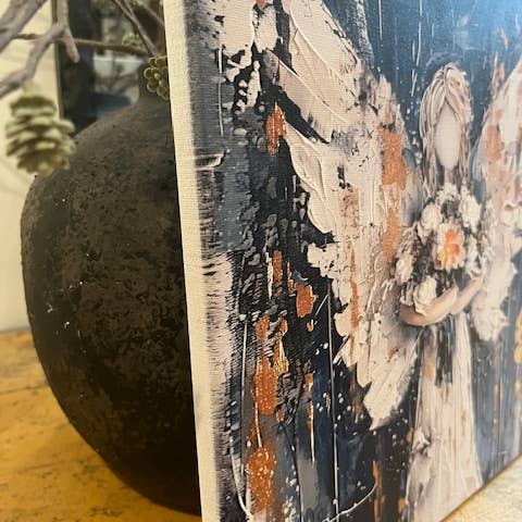 Rustic Nester - Wholesale Art Print - Angel canvas art print, Memorial gift, Remembrance art, 2