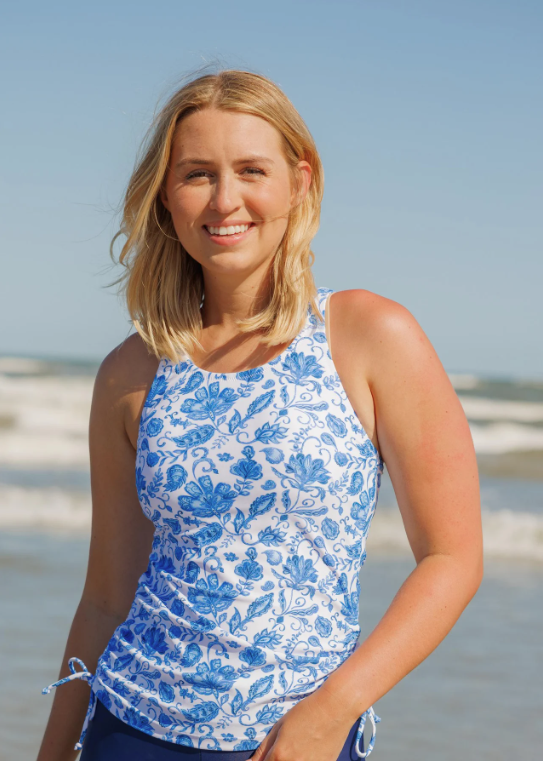 Calypsa – wholesale Bikiniöverdelar – Dam – Maya Tankini-bikinitopp med avtagbara kupor - Blommönster11