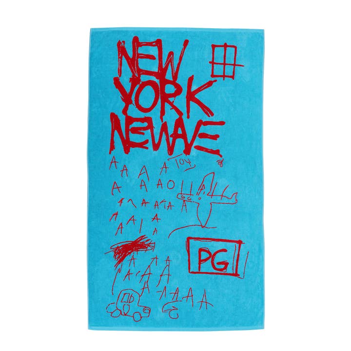 Jean-Michel Basquiat “New Wave” Jacquard Beach Towel for wholesale by Rome Pays Off