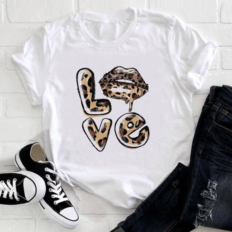 FurDecoration - Wholesale Screen Printed T-Shirt - Women's - Casual Loose-Fit Round Neck Printed T-Shirt11