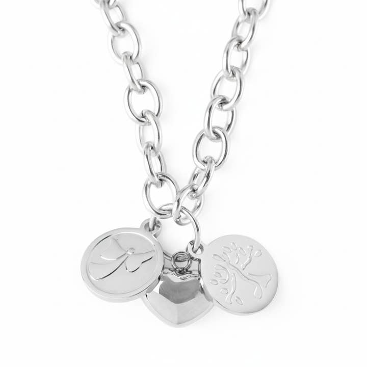 Tree of Life and Love Charm Necklace for wholesale by West Coast Jewelry