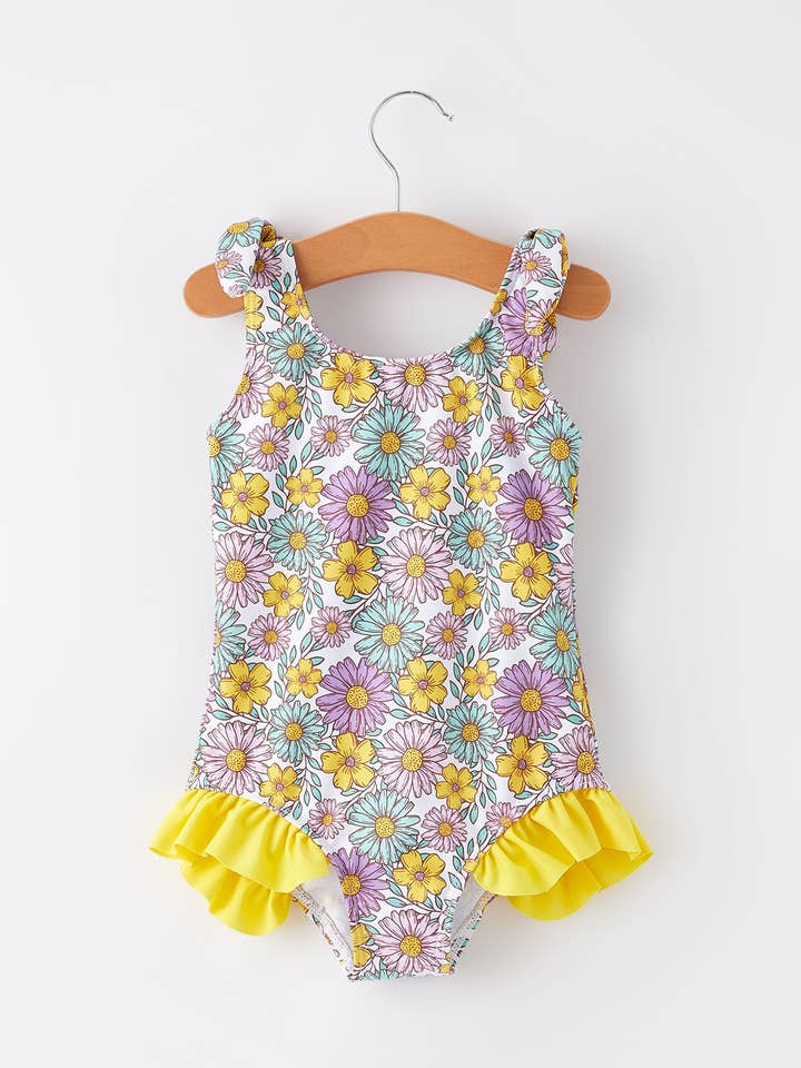 “Sunflower” Floral Boutique Swimsuit for wholesale by Rylee Faith Designs