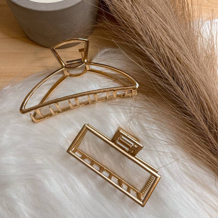 Fermaglio in metallo dorato | Fermagli per capelli spessi | Grandi artigli per per la vendita all'ingrosso da parte di Normanco