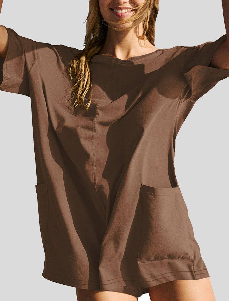 safistyle - Wholesale Romper - Women's - Short Sleeve Backless V-Neck Loose Romper11