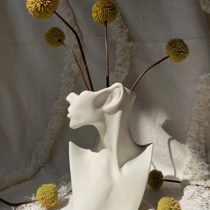 Collections By Vivi - Wholesale Vase - Nordic Handmade Ceramic Vase, Abstract Face Pottery Vase