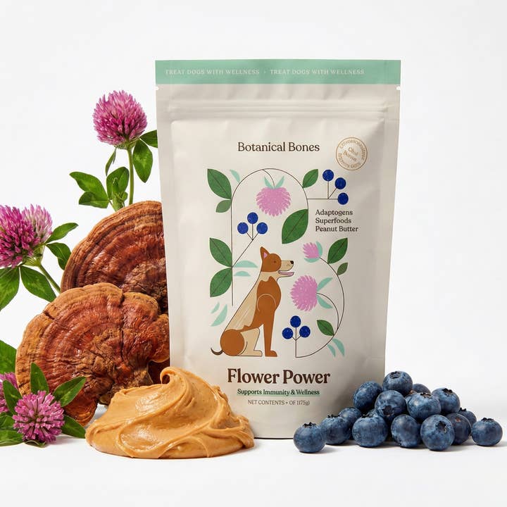Flower Power Cookies - All Natural, Organic Dog Treats for wholesale by Botanical Bones