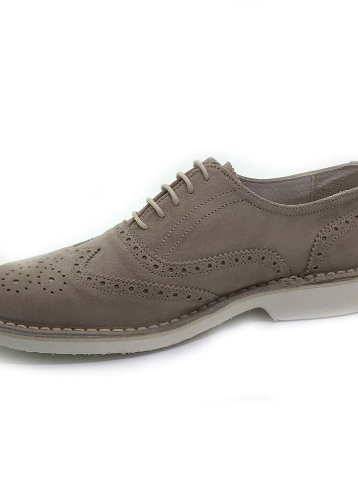 Modena beige snörsko i mockaskinn för wholesale av Caponi