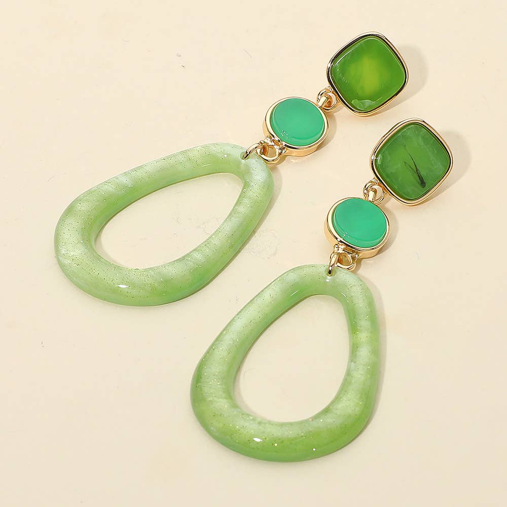 Sensibling Corp. - Wholesale Dangle Earrings - Chunky Sparkly Open Teardrop Hoop Link Drop Earrings3