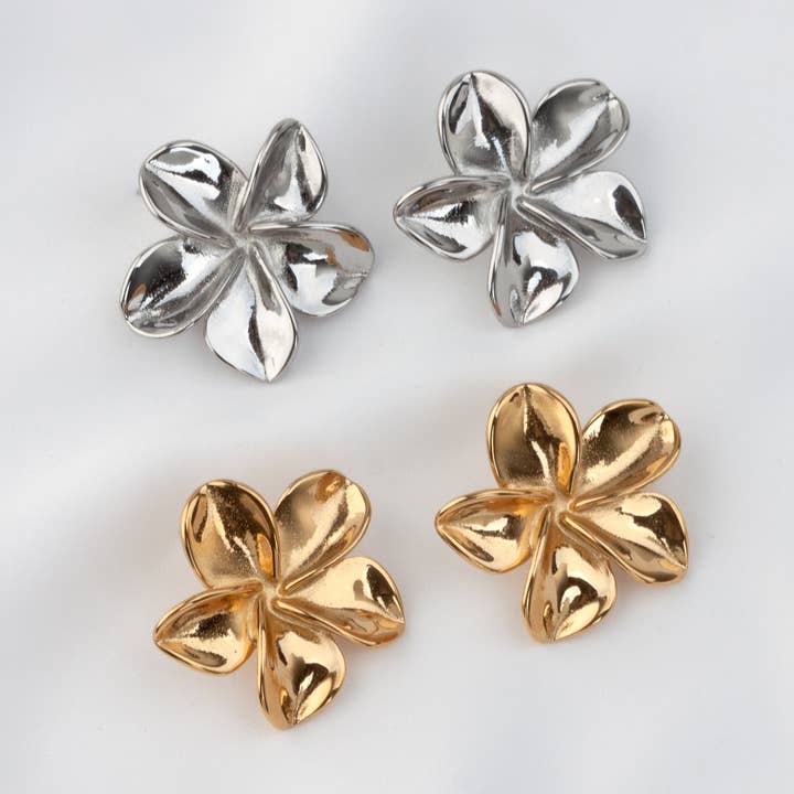 Shebiju - Wholesale Stud/Post Earrings - Steel Leaf Earring YE2212080