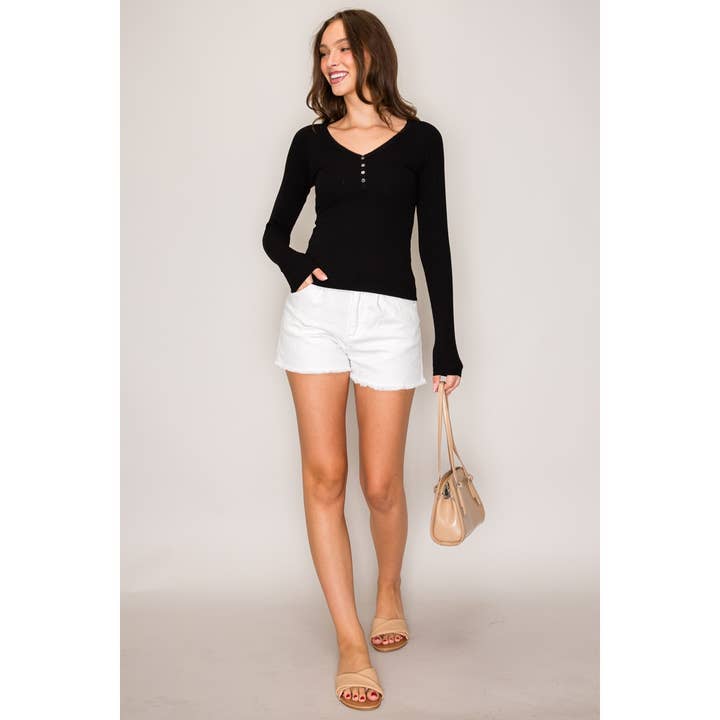 Popular 21 - Wholesale Knit Top - Women's - Raglan Long Sleeve V-Neck Top with Picot Stitch27