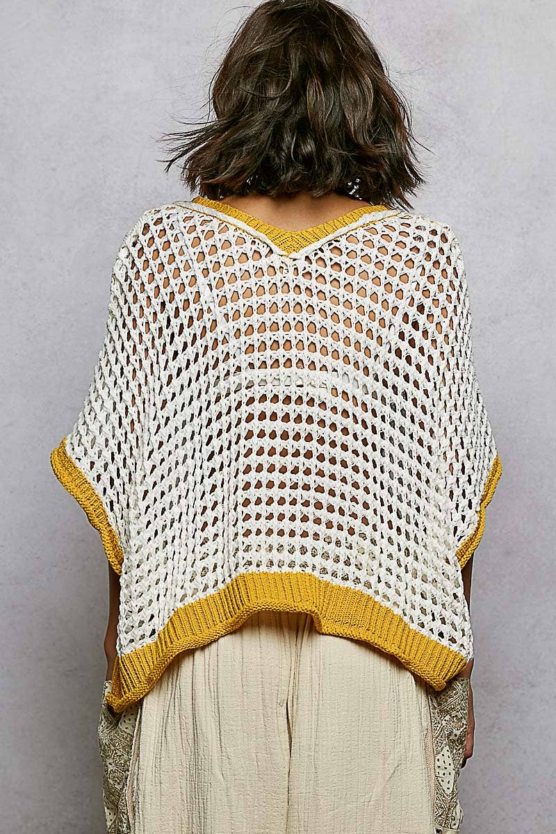 Pol Clothing - Wholesale Knit Top - Women's - Round Neck Sleeveless Floral Thin Sweater Top SALE38