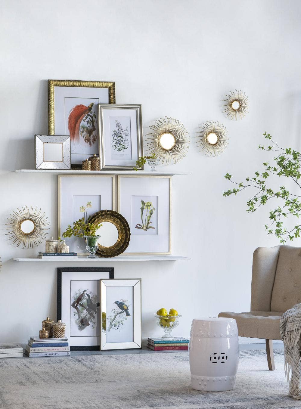 A&B Home Group Inc. - Wholesale Muurkunst set - S/2 Vogel Spiegel Frame Print11