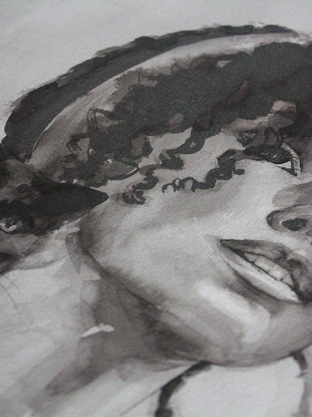 Aanna konsttryck - svart serie för wholesale av Araceli García Illustration