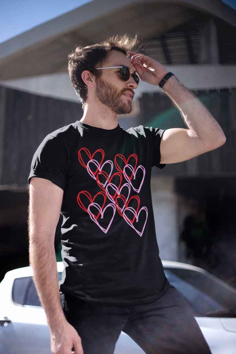 Pride Majic - Wholesale Screen Printed T-Shirt - Women's - Hearts Dancing Valentine’s Day T-Shirt – Love Is Love Tee3