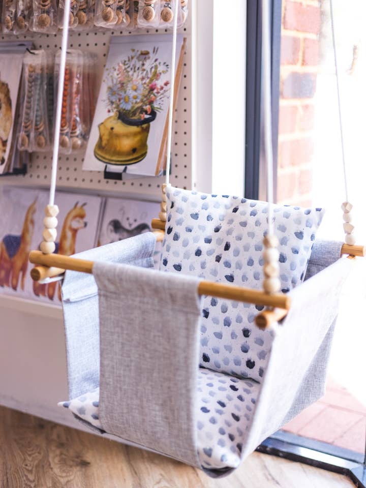 BABY SWING | LIGHT | BLUE SPECKLES for wholesale by JAR OF WILD MOMENTS