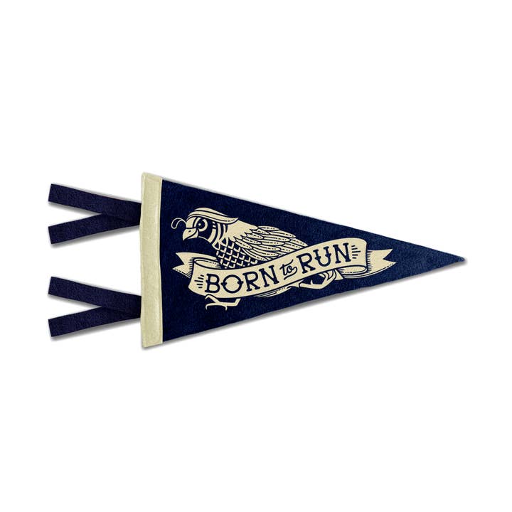 Poppy & Quail - Wholesale Flag - Born to Run California Quail Mini Pennant