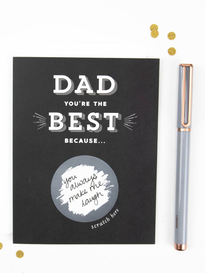 Personligt Scratch Off Card för Pappa Fathers dagkort Roligt, Fathers Dagkort från barn, Kort för pappa, Diy Present, Present till honom, Tryckt för wholesale av Paprika Paperie