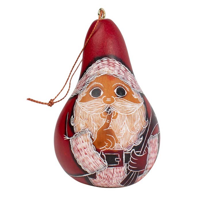 Ten Thousand Villages - Wholesale Ornament - Santa Gourd Ornament