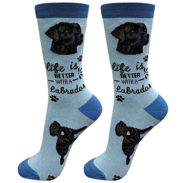 E&S Pets - Wholesale Socks - Unisex - Black Labrador - Fun Novelty Dog Socks - Unisex
