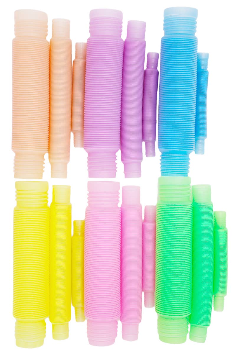 Cap Zone - Wholesale Fidget Toy - Kids - Glow In Dark 3 PC Neon Pop Snap Stretch Accordion Tube0