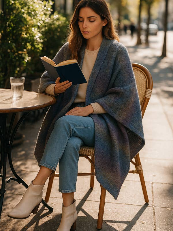 Hooded Kimono Multicolor Gradient for wholesale by SAACHI